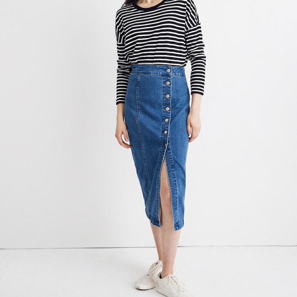 Madewell Denim Midi Skirt